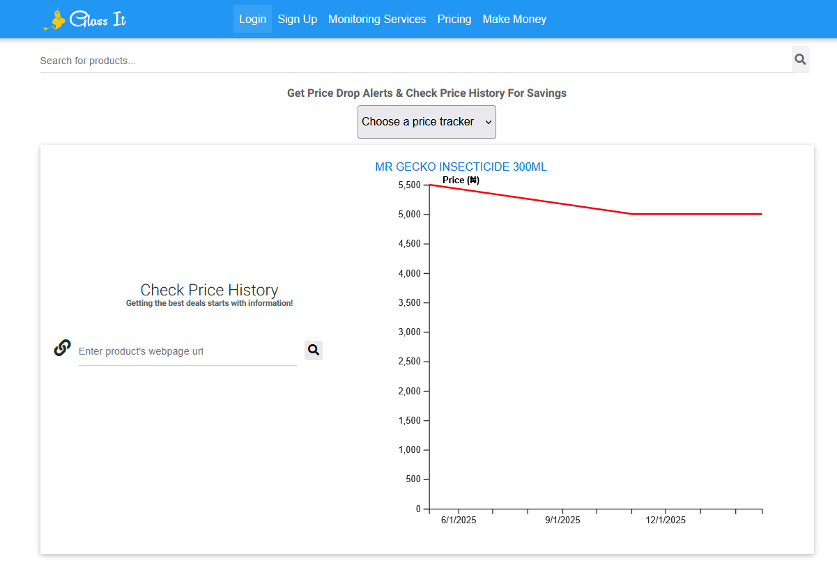 Glass It Price Tracker