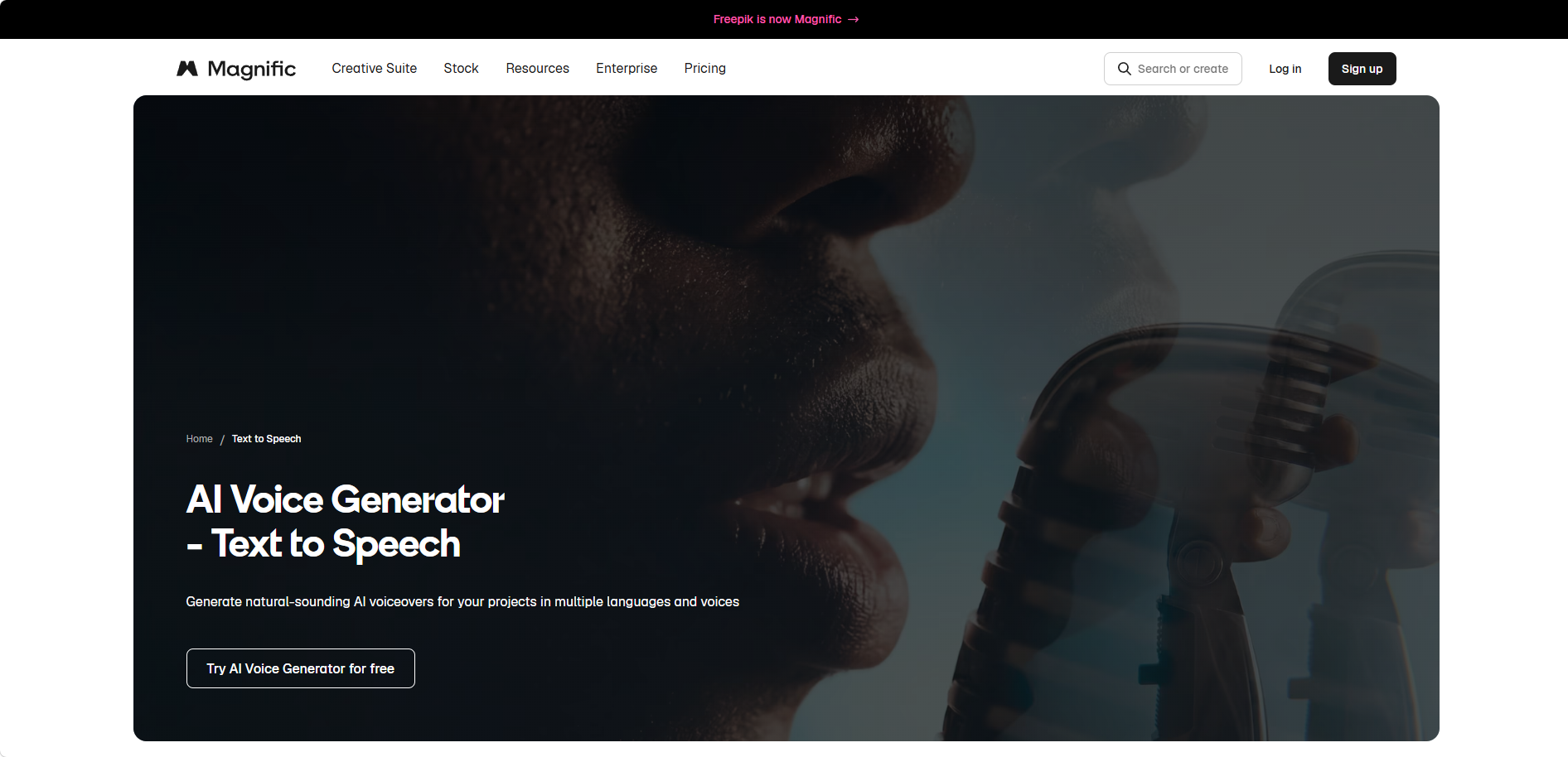 Magnific AI Voice Generator