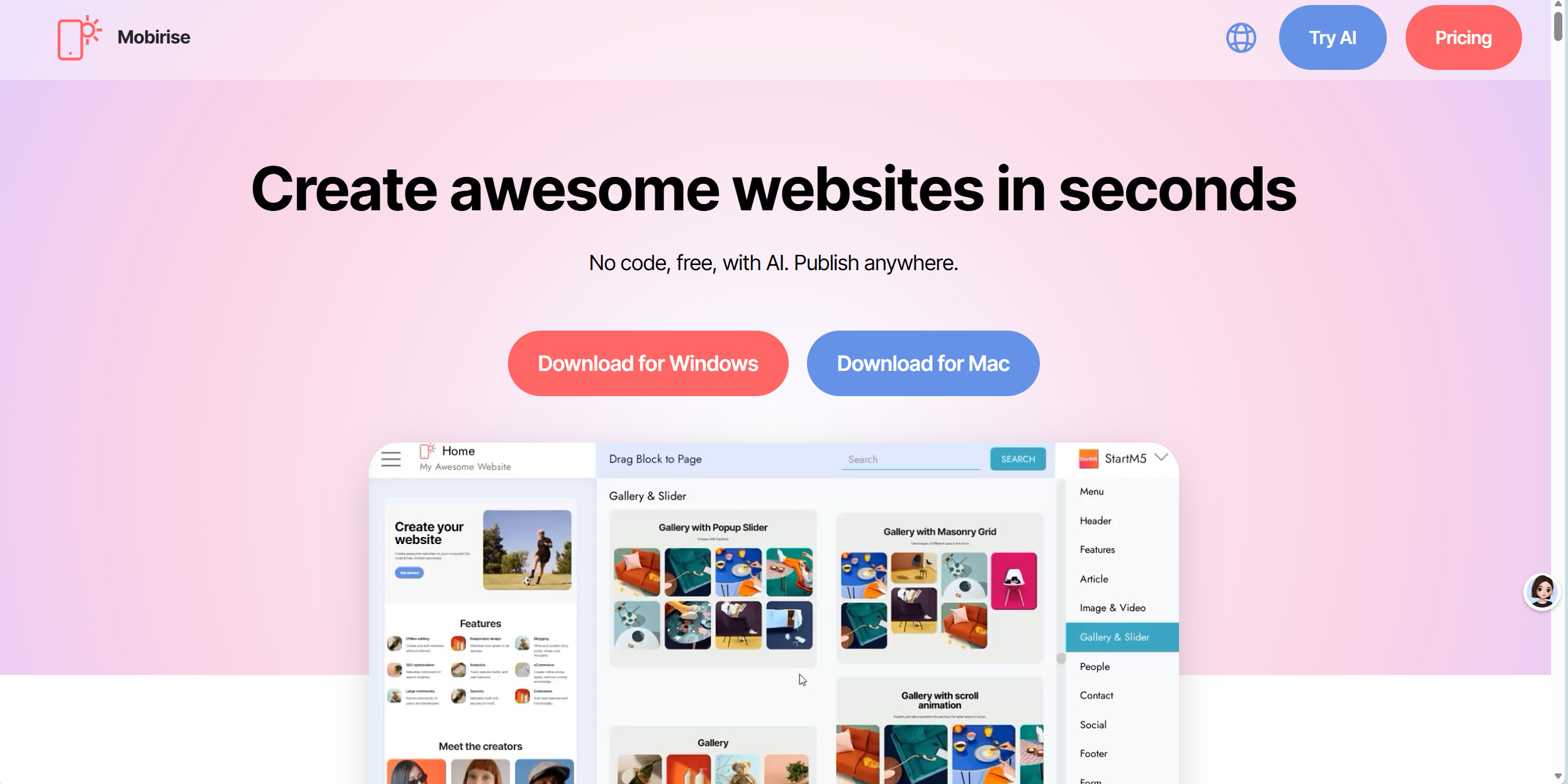 Mobirise AI Website Builder