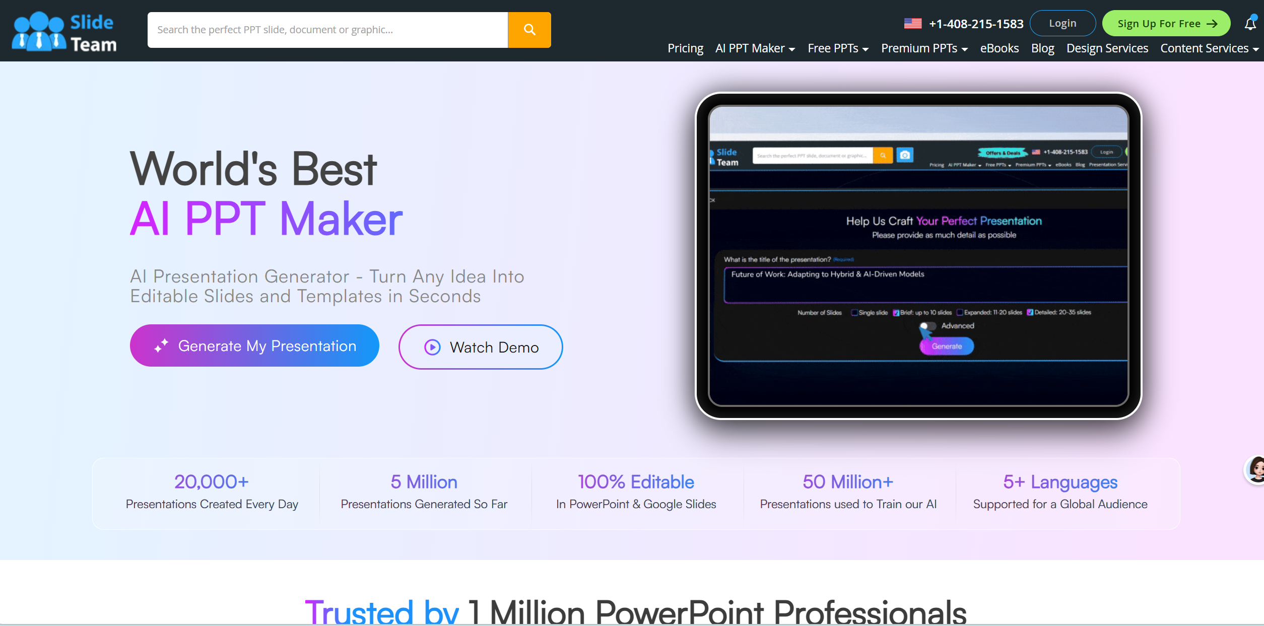 SlideTeam AI Presentation Generator