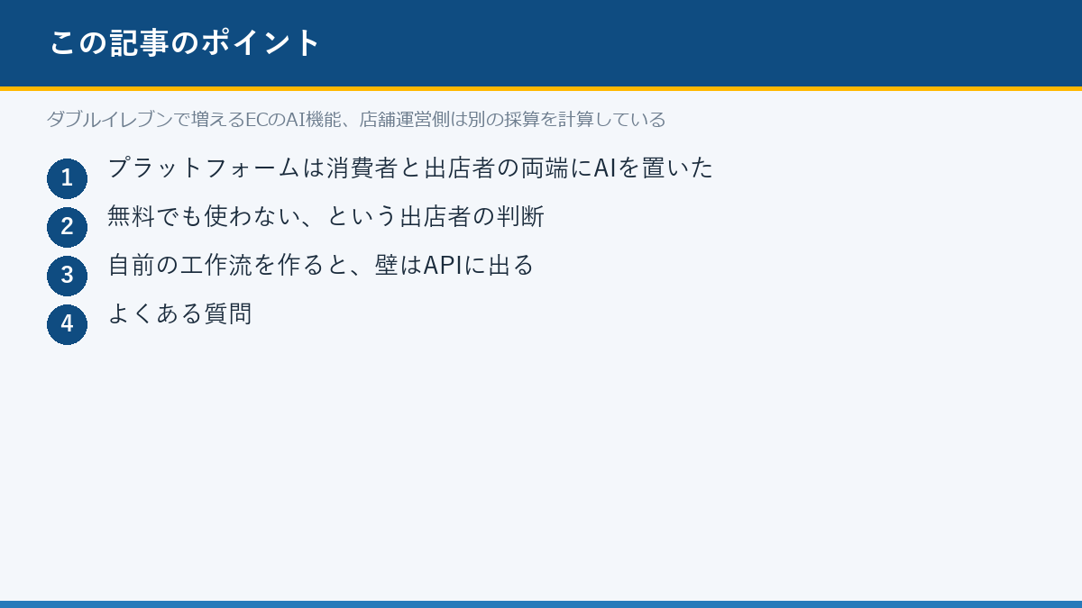 ダブルイレブンで増えるECのAI機能、店舗運営側は別の採算を計算しているのポイント