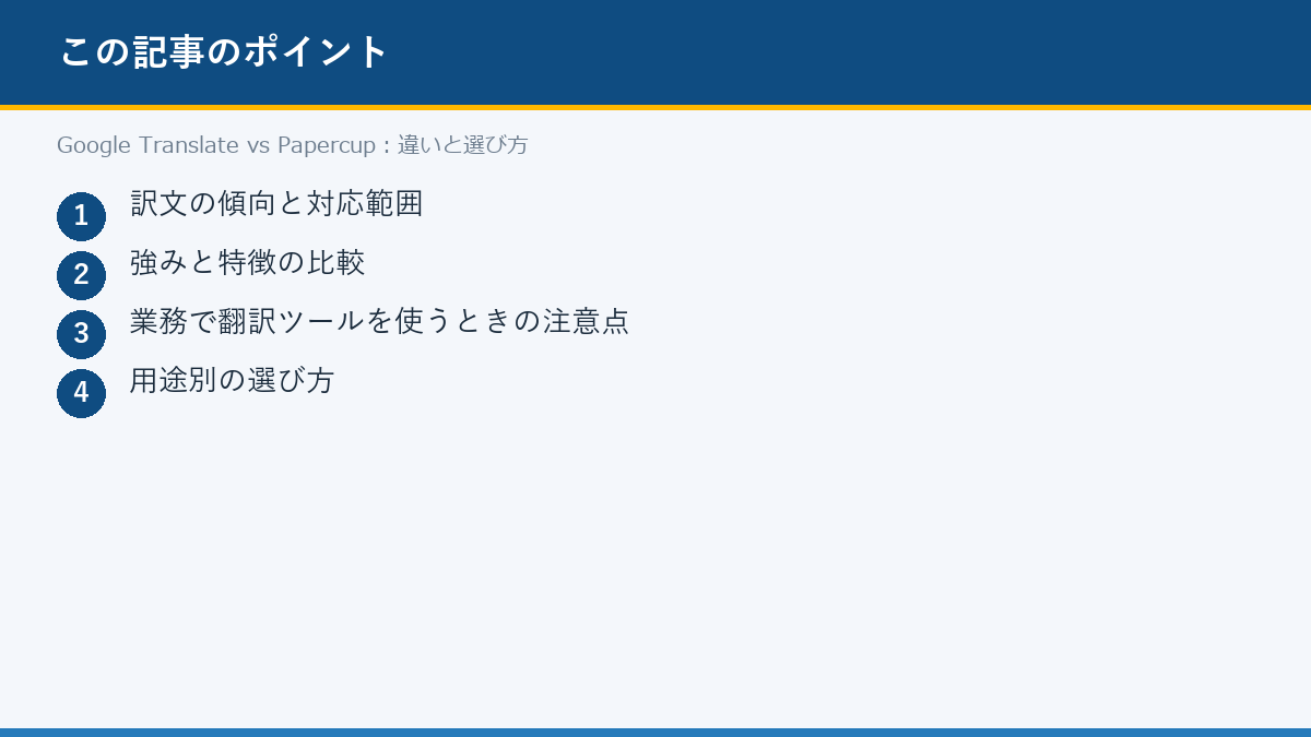 Google Translate vs Papercup:違いと選び方のポイント