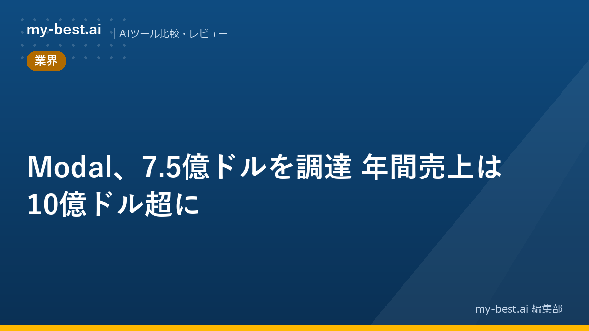 Modal、7.5億ドルを調達　年間売上は10億ドル超に