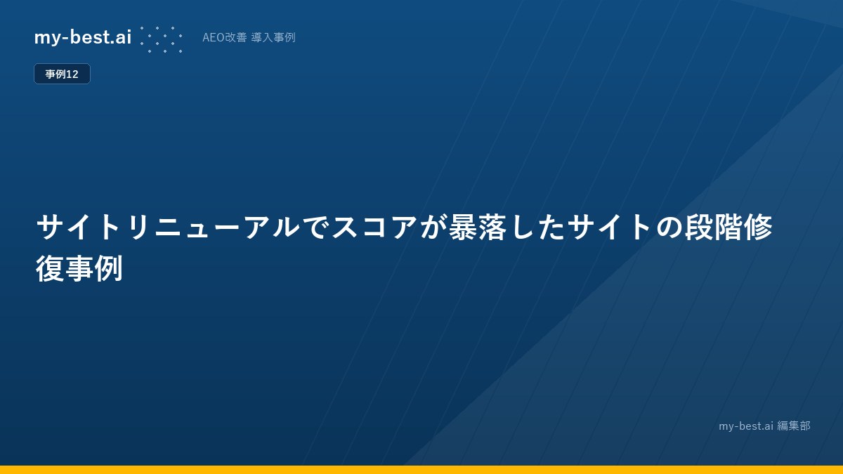 サイトリニューアルでスコアが暴落したサイトの段階修復事例